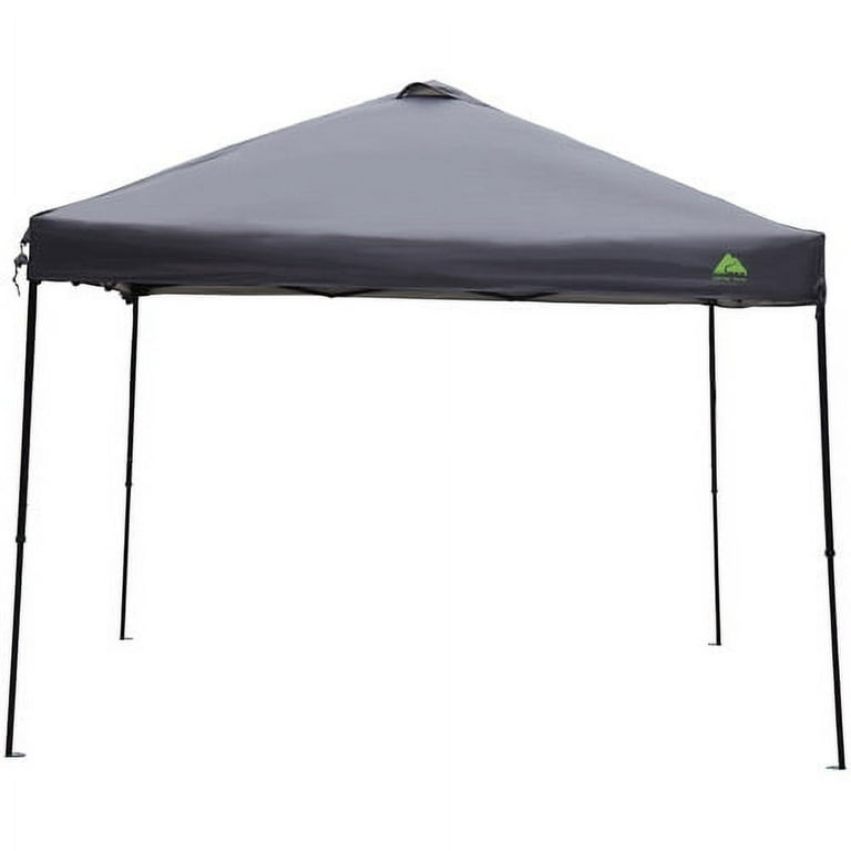 Ozark Trail 10 x 10 Instant Straight Leg Pop up Canopy Outdoor Shading Shelter Dark Gray