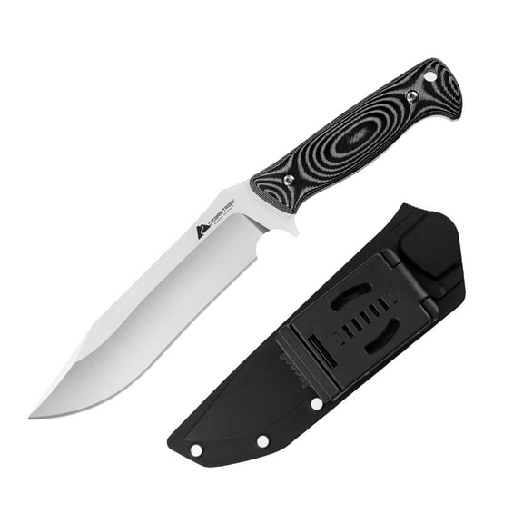 Ozark Trail 11 inch 7Cr17MoV Fixed Blade Knife Full Tang G10 and Micarta Handle for Camping Outdoors