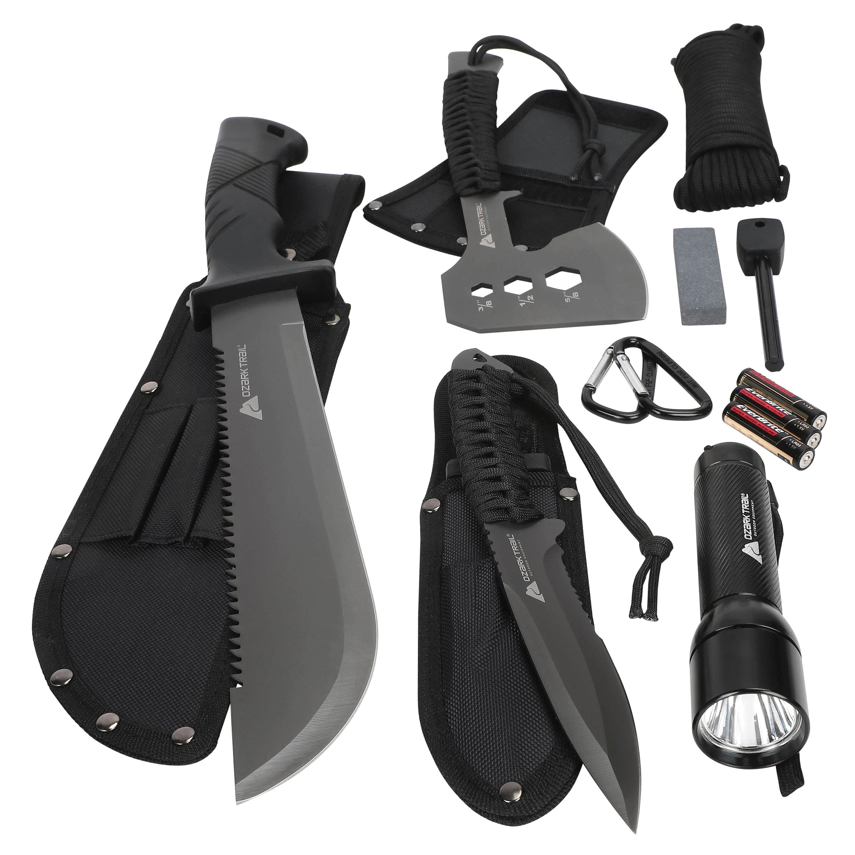 12pc SURVIVAL KNIFE SET Tactical Fishing Camping Emergency Bug Out Kit  Slingshot