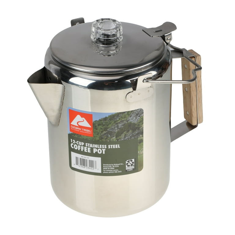 Ozark Trail Stainless Steel 12-Cup Percolator, outdoor camping
