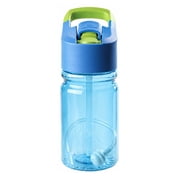 Ozark Trail 12 oz Kids' Tritan Plastic Flip-Top Water Bottle, Green and Blue
