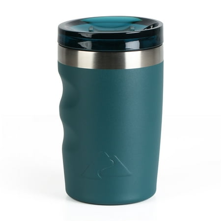 Ozark Trail 12oz Ceramic Lined Stainless Steel Insulated Travel Tumbler with Slider Lid, Teal Rain