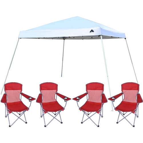Ozark Trail 12x12 Slant Leg Instant Canopy/Gazebo Shelter with 4 Chairs