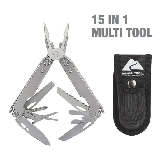 Ozark Trail 15-in-1 Multi Tool with Sheath in Blister Pack, Model 6001