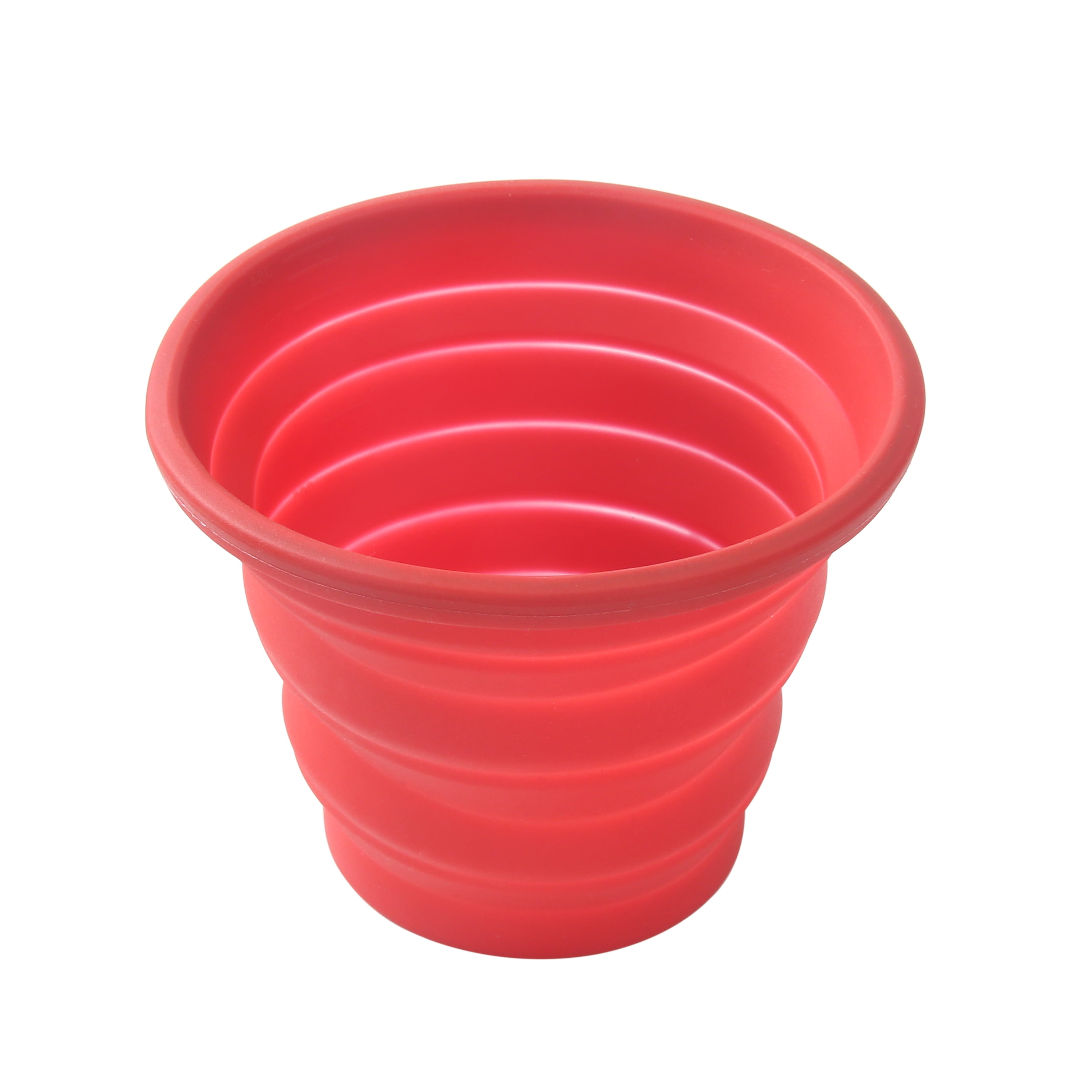 Ozark Trail 16 Ounce Durable BPA-free Silicone Collapsible Travel Cup, Red  