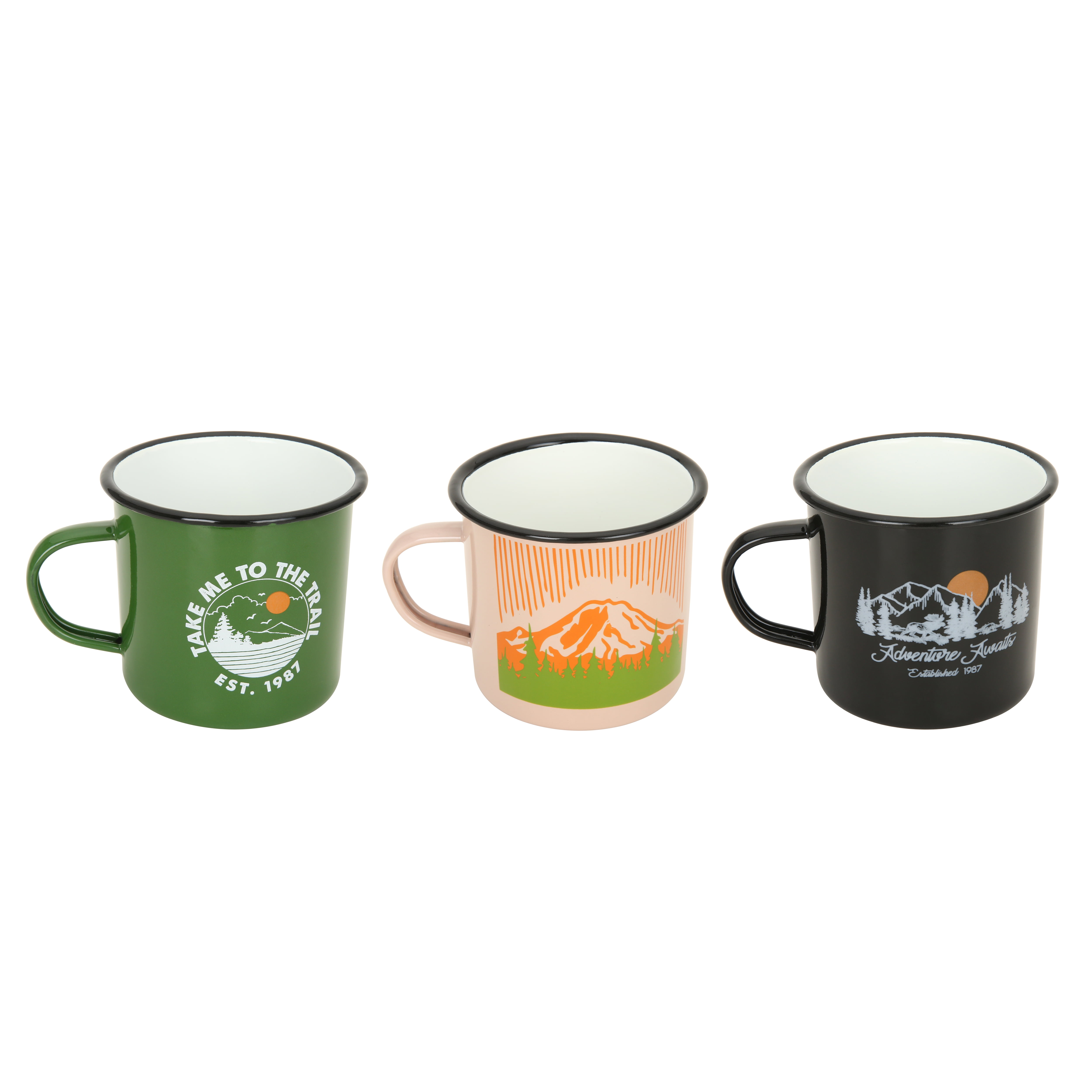 17 oz. Flat-Bottom Enamel Mugs