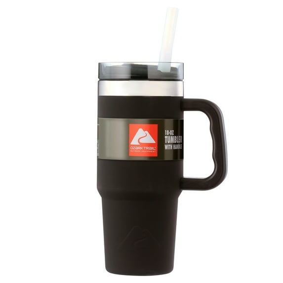 Ozark Trail 18 oz Insulated Stainless-Steel Tumbler with Handle, Black