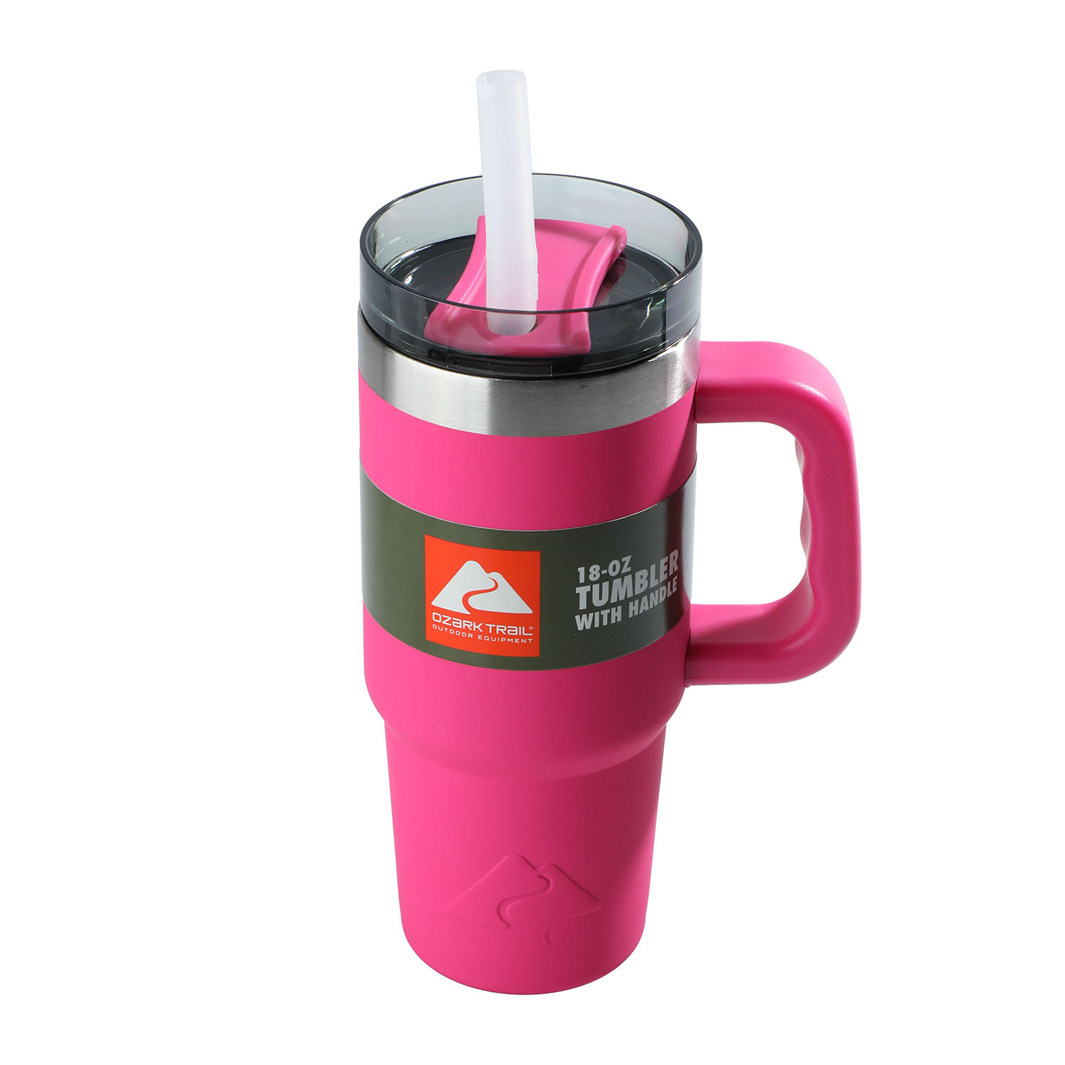 Ozark Trail 18 oz Insulated Stainless Steel Tumbler with Handle - Hot Pink, Size: 18 ounce
