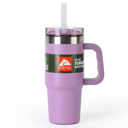 Ozark Trail 18 oz Insulated Stainless Steel Tumbler with Handle, New Lilac