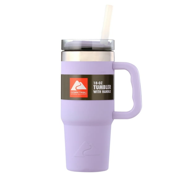 Ozark Trail 18 oz Insulated Stainless Steel Tumbler with Handle, Purple