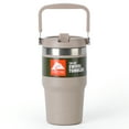 thumbnail image 1 of Ozark Trail 18 oz Insulated Stainless Steel Tumbler with Swivel Handle, Tan, 1 of 9