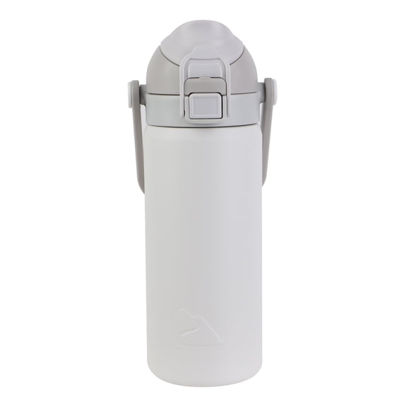 Ozark Trail 18oz Vacuum-Insulated Stainless Steel Dual Lid Insulated Water Bottle, Double Wall Vacuum Insulated Travel Bottle with Sip & Chug Lid, Gray