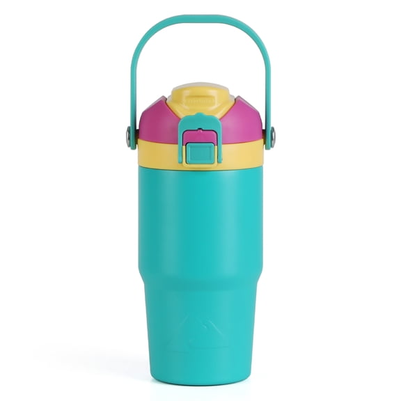 Ozark Trail 18oz Vacuum-Insulated Stainless Steel Dual Lid Insulated Tumbler, Double Wall Vacuum Insulated Travel Tumbler with Sip & Chug Lid, Teal