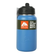 Ozark Trail 18 oz Insulated Stainless Steel Water Bottle, Blue, Flip-Top Lid