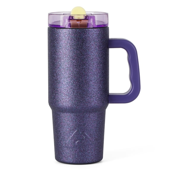 Ozark Trail 18 oz Limited Edition Stainless Steel Insulated Tumbler with Handle, Purple Glitter