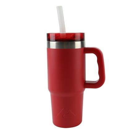 Ozark Trail 18 oz Stainless Steel Insulated Tumbler with Handle, Red