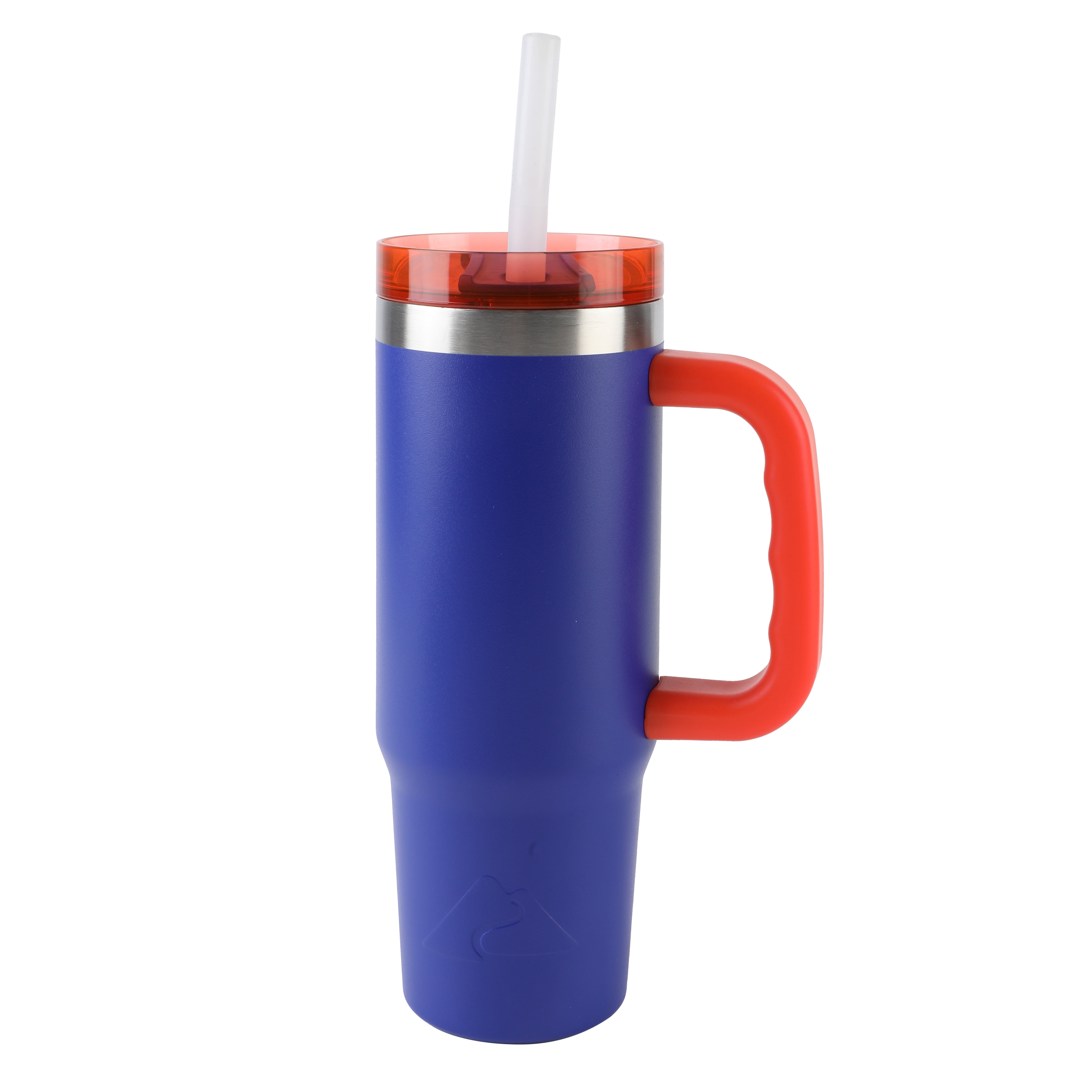 Ozark Trail 18 oz Stainless Steel Insulated Tumbler with Handle, Royal Blue and Bright Orange