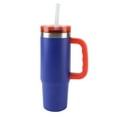 thumbnail image 1 of Ozark Trail 18 oz Stainless Steel Insulated Tumbler with Handle, Royal Blue and Bright Orange, 1 of 8