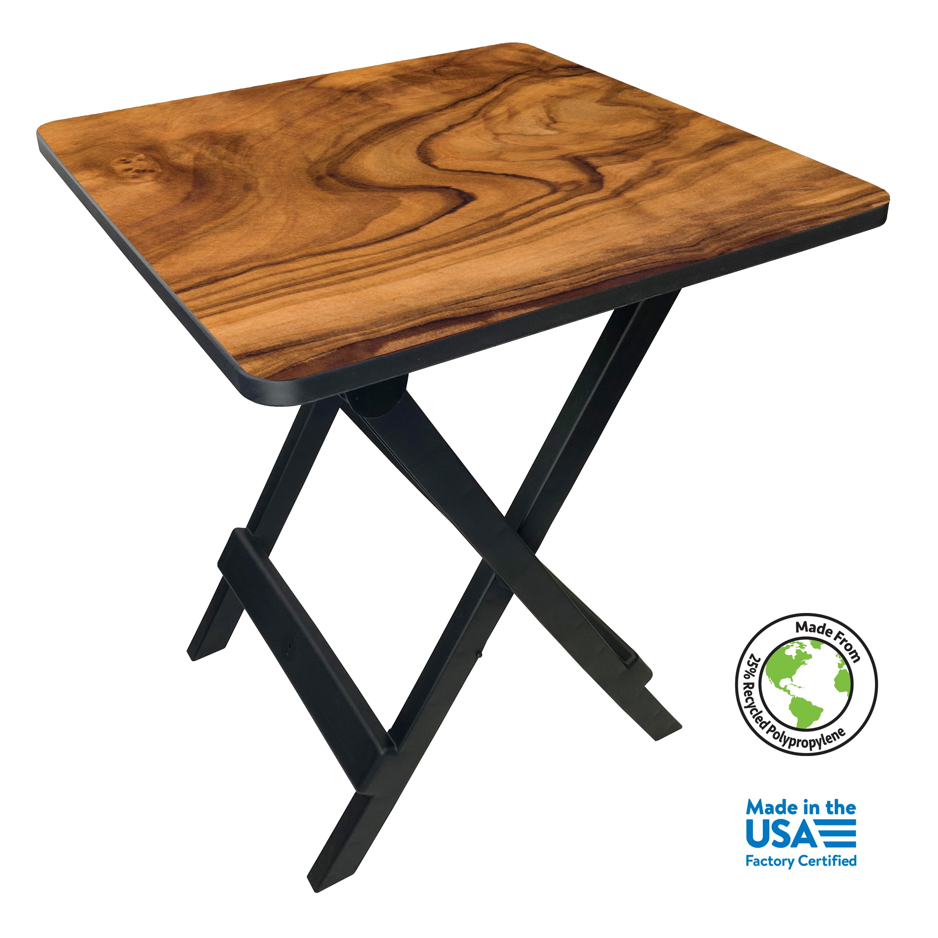WAQ × DOORS　FOLDING WOOD TABLE Gymax 14 inch Outdoor Folding Side Table Hardwood Square