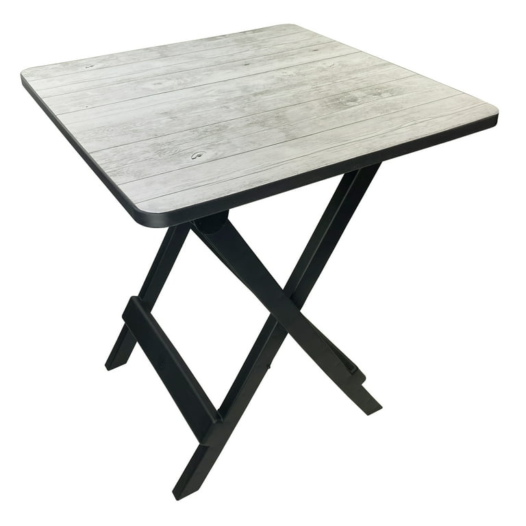 Ozark Trail 19-inch Gray Wood Grain Plastic Folding Camp Side