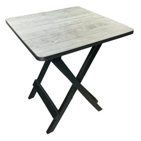 Ozark Trail 19-inch Plastic Folding Camp Side Table, Gray Wood Grain