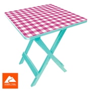 Ozark Trail 19-inch Plastic Folding Outdoor Camp Side Table, Vibrant Summer Print