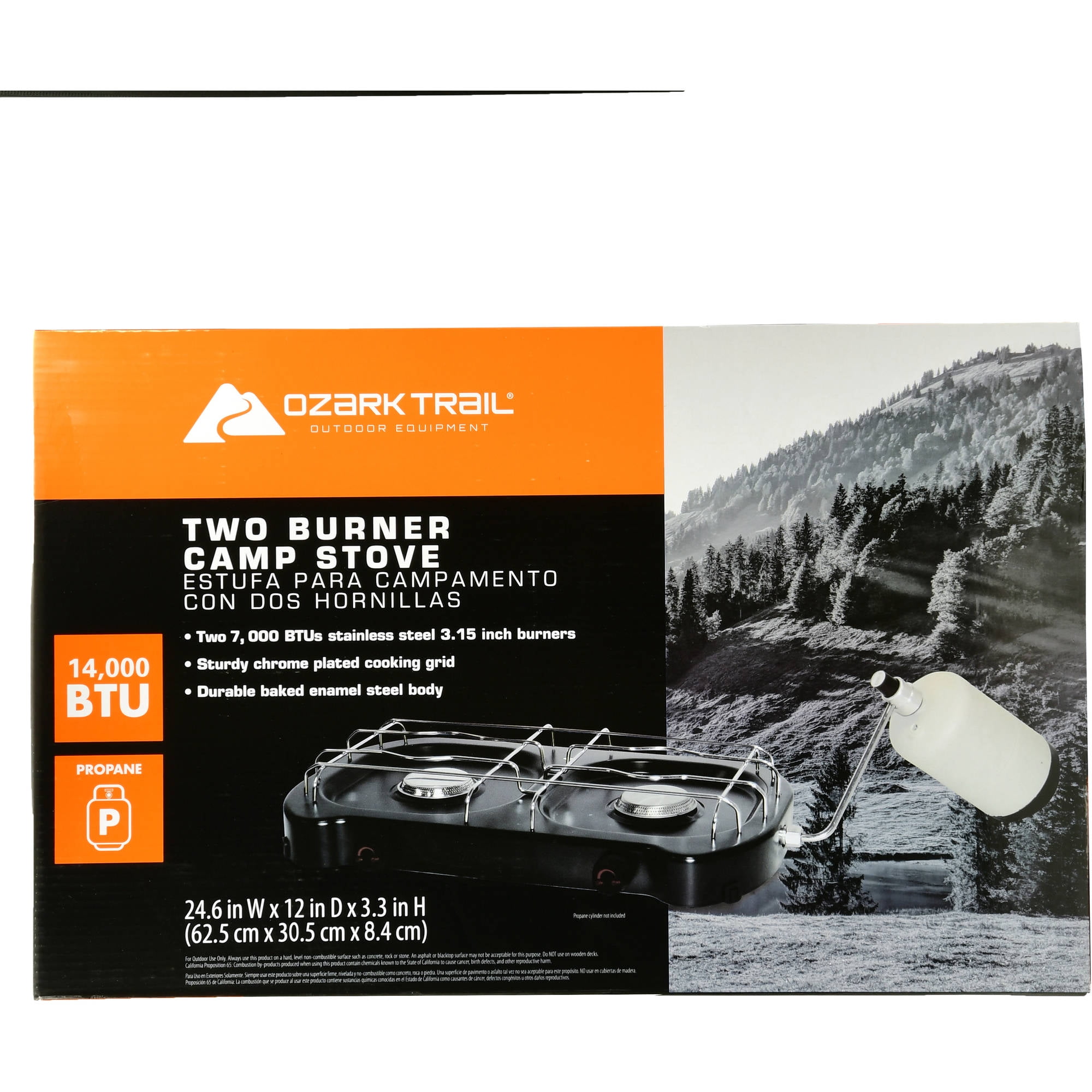 Ozark Trail 2 Burner Camp Stove, 14k BTU Propane fuel