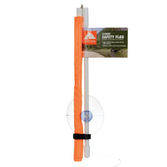 Ozark Trail Fold-Up 2ft Boater's Safety Flag with Suction Cup Mount in High-Visibility Orange