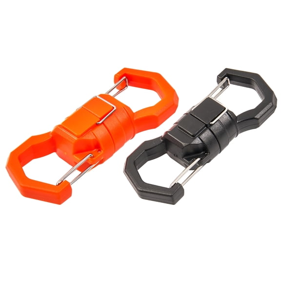 Ozark Trail 2-pack Large Magnetic Carabiners, 10lb Capacity, Black & Orange