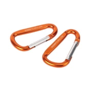 Ozark Trail Aluminum Spring-Loaded D-Shaped Carabiners, 8 cm, Orange, 2 Count