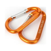 Ozark Trail 2 Pack Spring Loaded D-shaped Aluminum Carabiners, 6 Centimeters, Model 70026