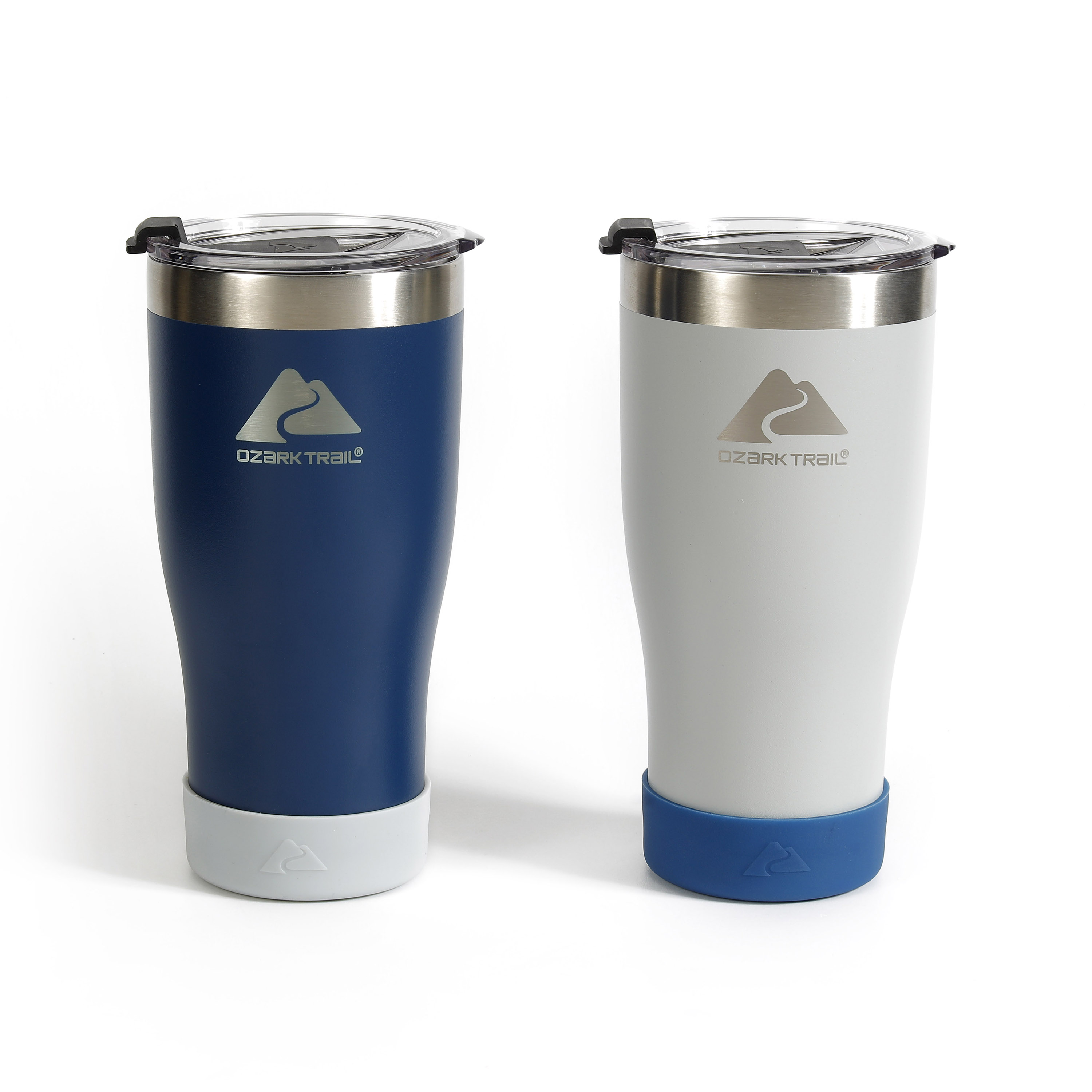 Ozark Trail 2 Pack Stainless Steel Vacuum Tumblers, 20oz, Navy and Silver - image 1 of 5