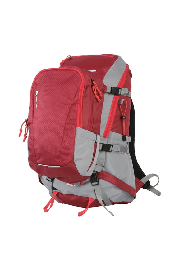 Backpack Set, 35 Liter Hiking Backpack with Detachable 15 Liter Daypack, Red