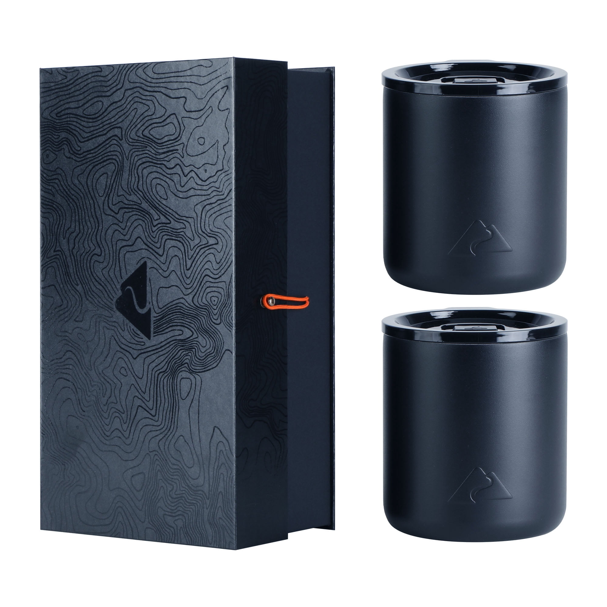 Ozark Trail 2 pack 10oz Stainless Steel Lowball Tumbler, Gift Box Included, Blue