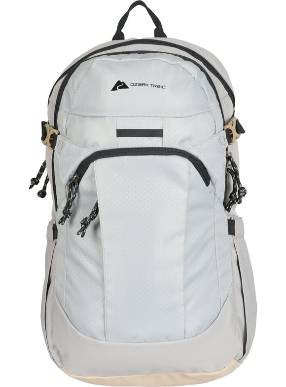 Ozark Trail 20 Liter Backpack, with Padded Laptop Sleeve, Light Gray Polyester
