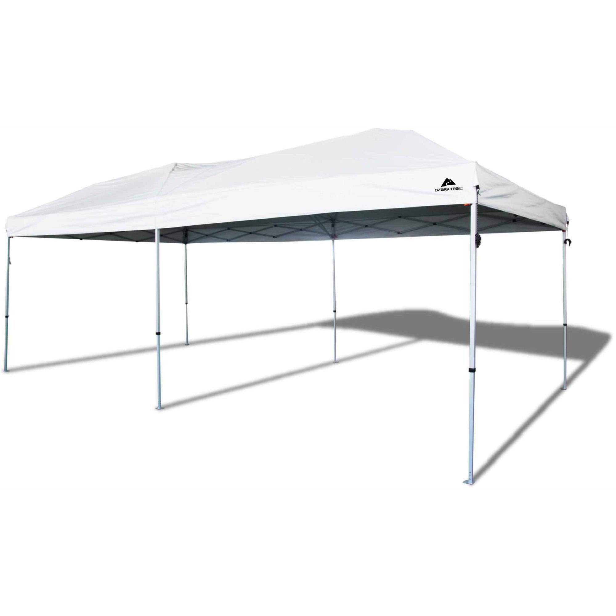 Ozark Trail 20' x 10' Straight Leg Outdoor Easy Pop-up Canopy, White - image 1 of 10