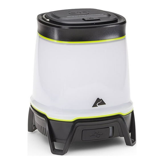 Ozark Trail 2000 Lumen Rechargeable LED Lantern with Qi Wireless Charging Pad – 3 Light Modes, Water-Resistant, Green/Gray