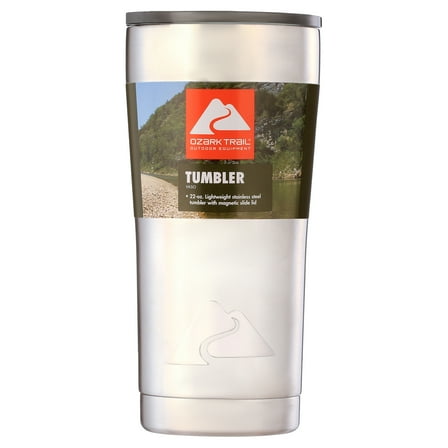 Ozark Trail 22 oz Vacuum Insulated Stainless Steel Tumbler, Silver
