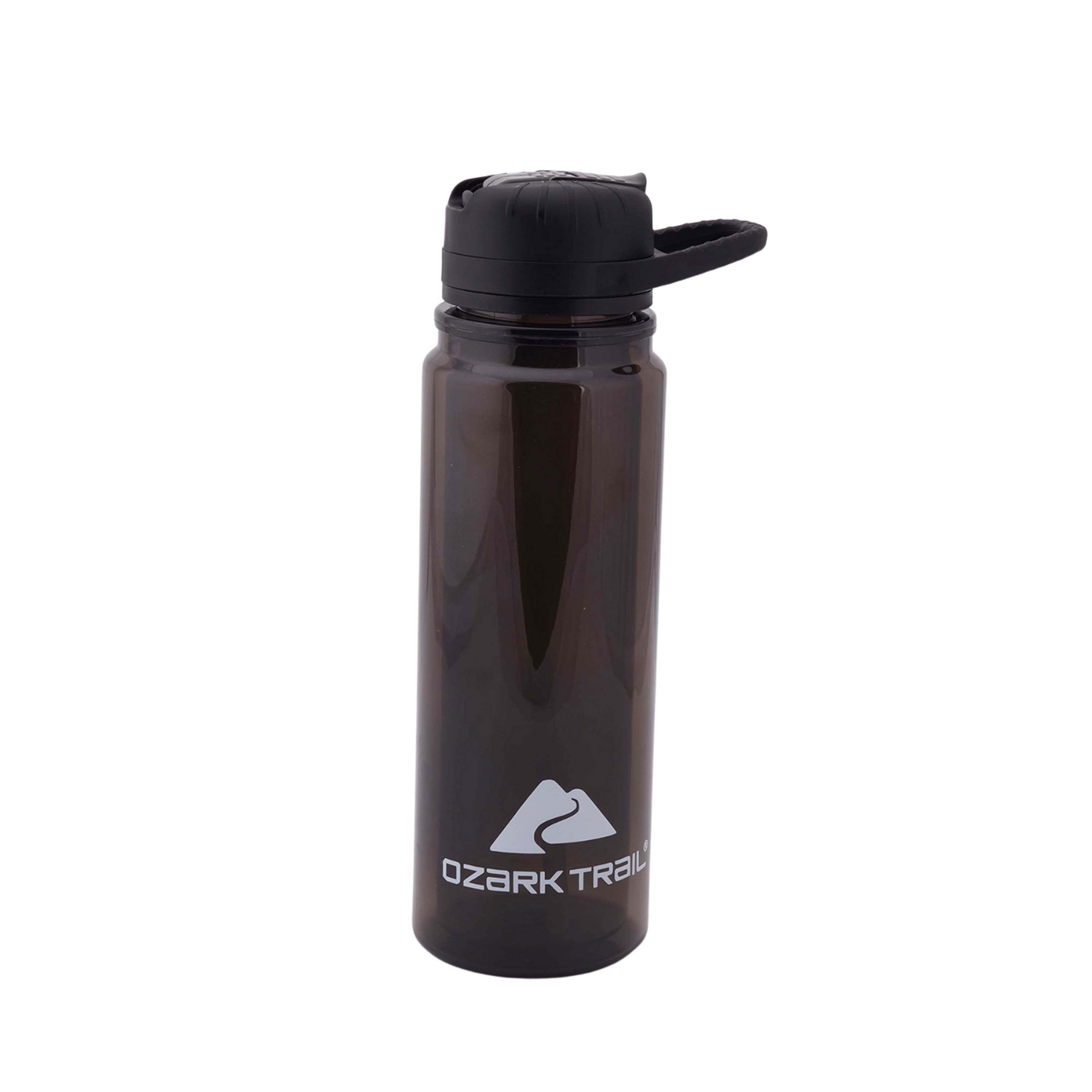 Ozark Trail 24-Ounce Double-Wall Tritan Water Bottle with Flip Straw Lid, Grey, Size: 24oz