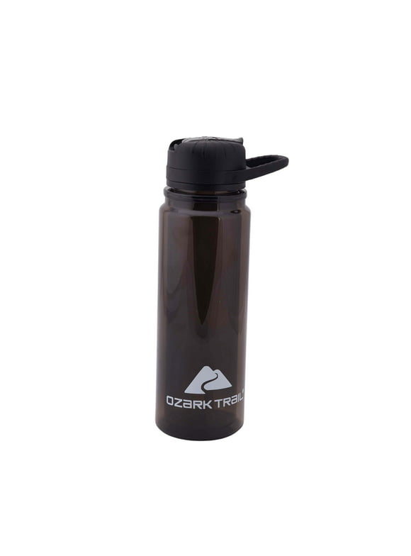 Ozark Trail 24-Ounce Double-Wall Tritan Water Bottle with Flip Straw Lid, Grey
