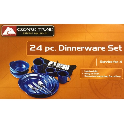 Ozark Trail 24-Piece Enamel Dinnerware Set