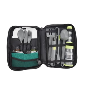 Set de Cocina de Camping de Plástico de 24 Piezas con Bolsa de Viaje
