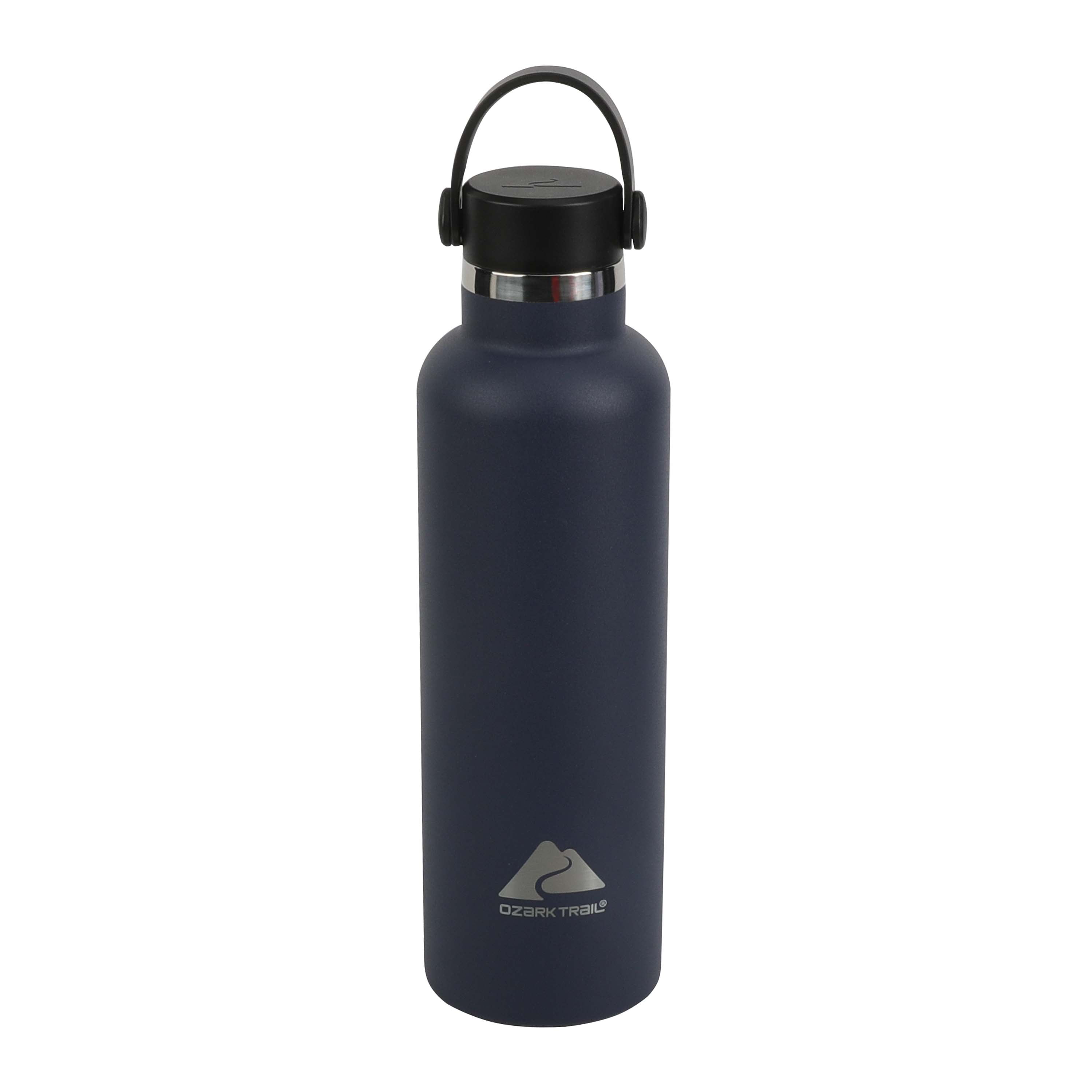 Ozark Trail 24 fl oz Blue Insulated Stainless Steel Water Bottle, Twist Cap with Loop Handle