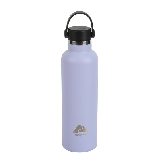 Ozark Trail 24 oz Stainless Steel Water Bottle, Purple, Twist Cap with Loop Handle