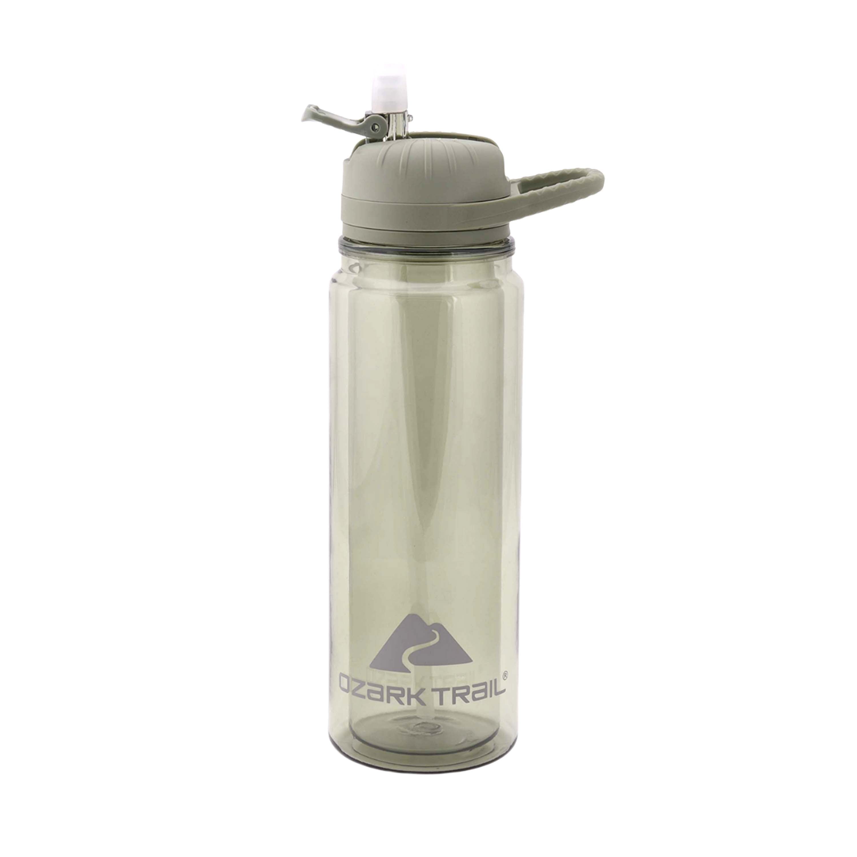 Ozark Trail 24oz DW Tritan Flip Straw Lid, Olive Green