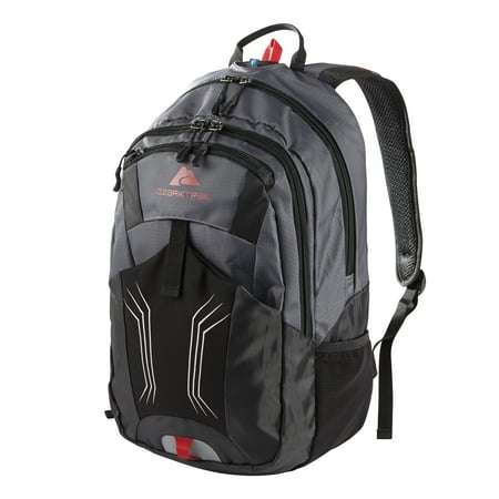 Ozark Trail 25L Stillwater Backpack, Hydration-Compatible, Gray/Black