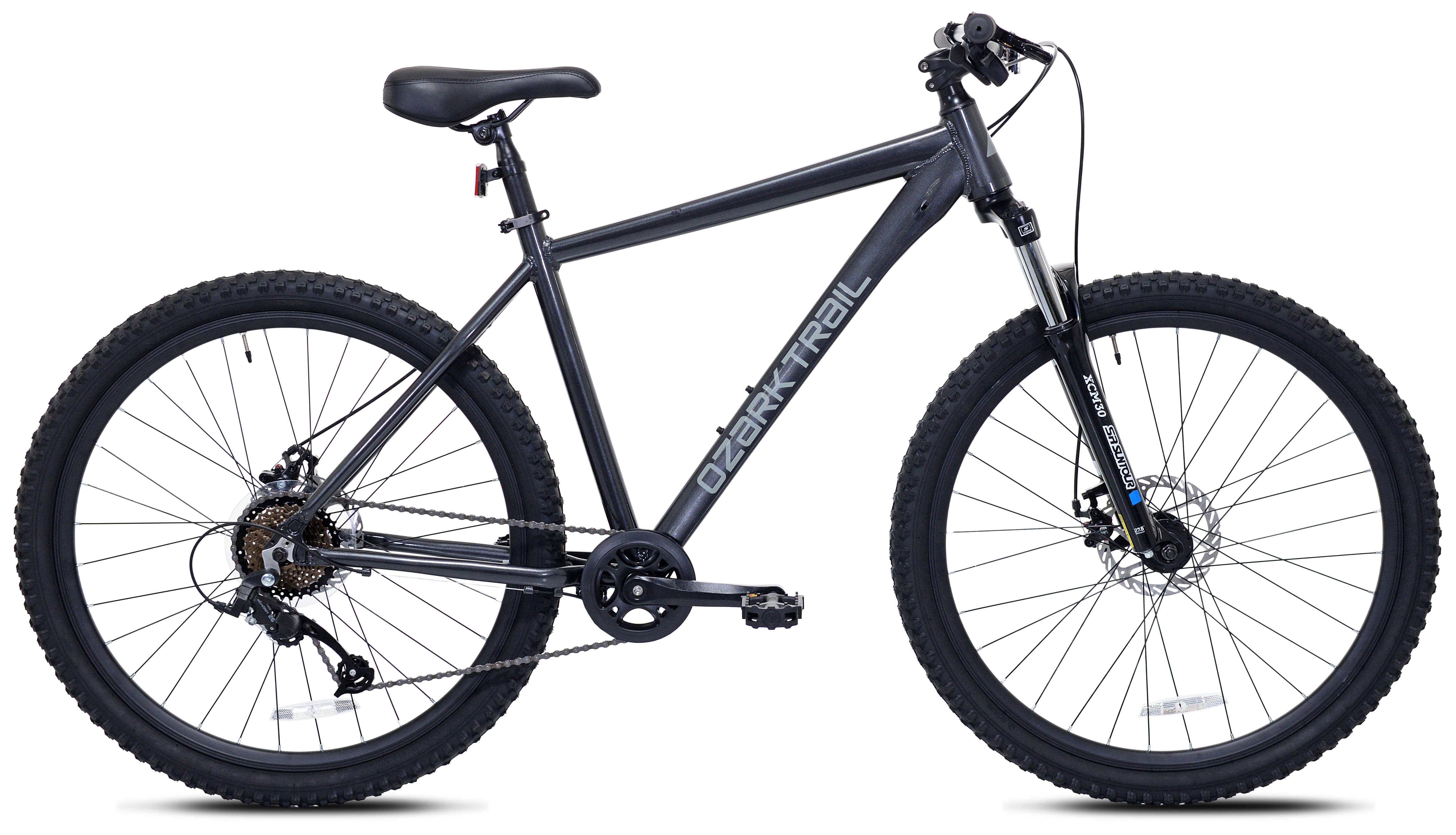 27.5" Ozark Trail Timber Mountain Bicycle, Large Frame, Fits Riders 5'9" - 6'2", Black, Adult, Unisex