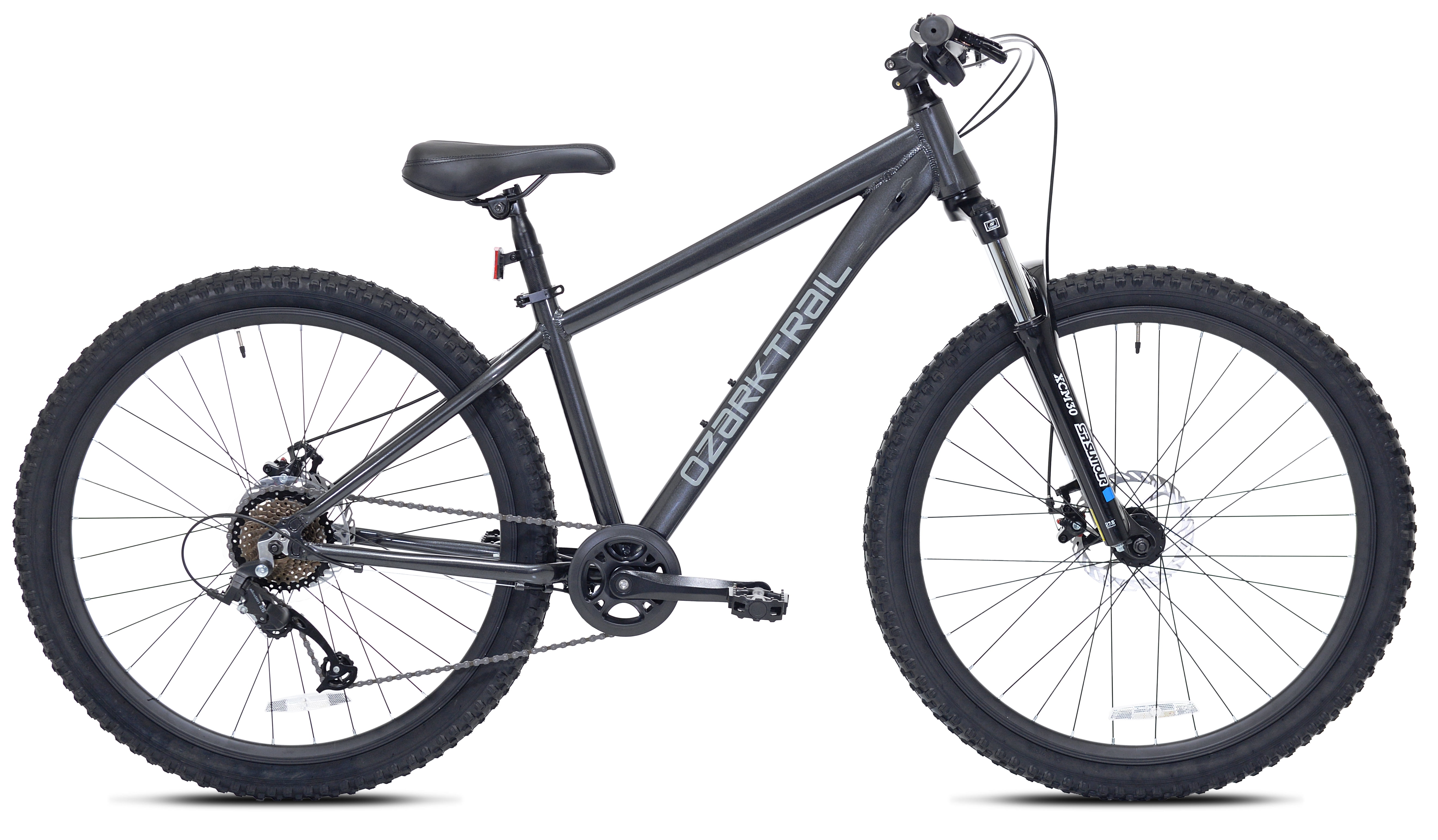 27.5" Ozark Trail Timber Mountain Bike, Medium Frame, Fits Riders 5'3"-5'8", Black, Unisex