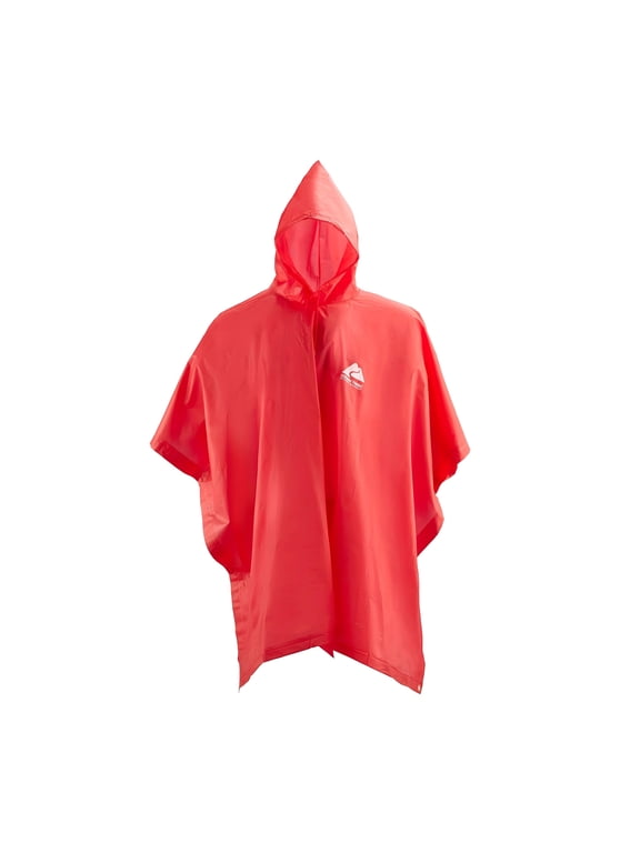 Adult Poncho Raincoat 3/4 Sleeve for Men and Women, Red