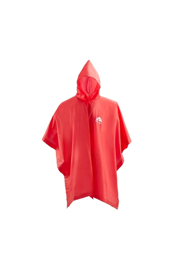 Adult Poncho Raincoat 3/4 Sleeve for Men and Women, Red